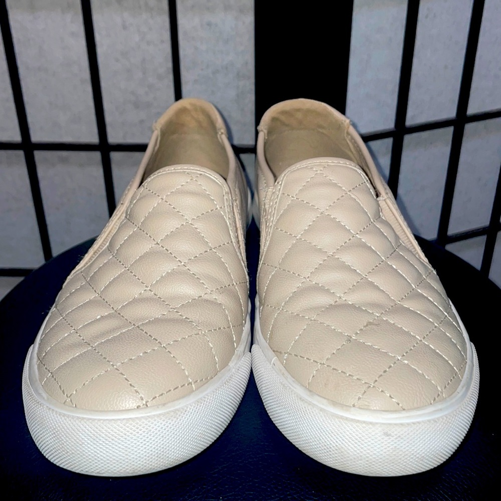 Guess Tan Quilted Slip-on Shoes